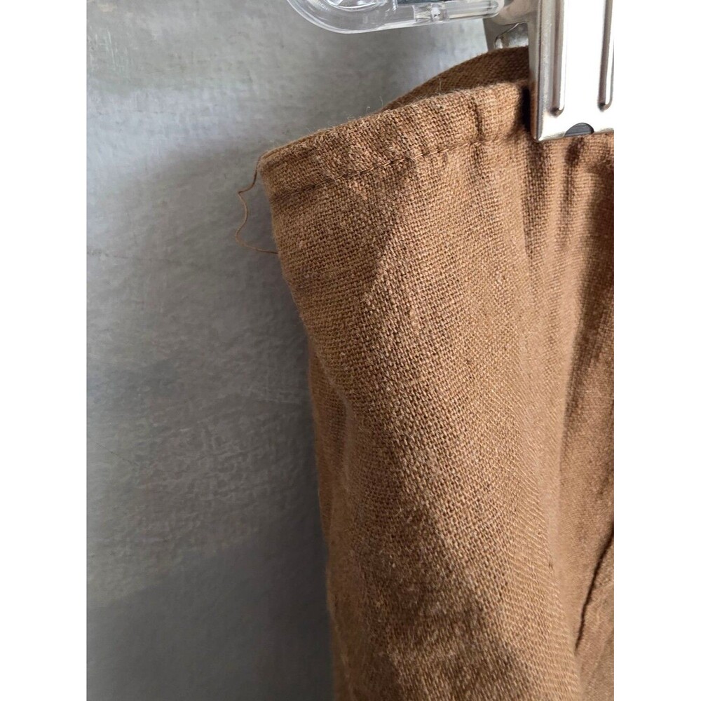 Midi Modest Brown Paneled Linen Blend Skirt Size 16 A Line - Picture 7 of 11